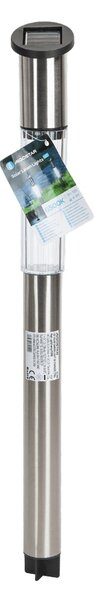 Lampioncino segnapassi Led Spike 0,012W Argento in acciaio con pannello solare IP44 Bianco freddo 6500K con sensore crepuscolare Aigostar