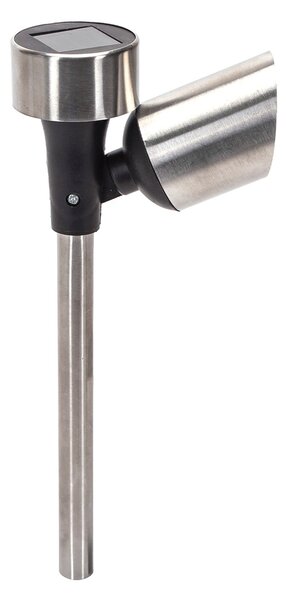 Lampioncino segnapassi Led Eye 0,006W Argento in acciaio con pannello solare IP44 Bianco freddo 6500K con sensore crepuscolare Aigostar