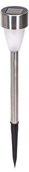 Lampioncino segnapassi Led Busby 0,018W Argento in acciaio con pannello solare IP44 Bianco caldo 2700K con sensore crepuscolare Aigostar