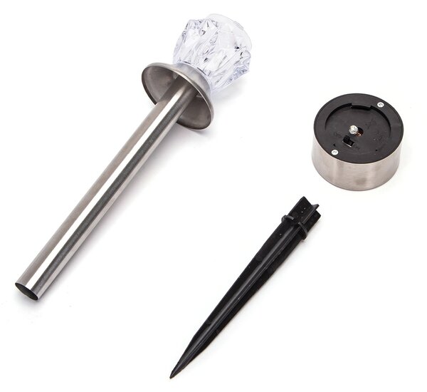 Lampioncino segnapassi Led Hilt 0,006W Argento in acciaio con pannello solare IP44 Bianco freddo 6500K con sensore crepuscolare Aigostar