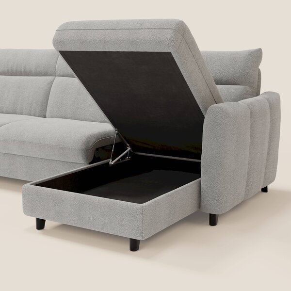 Peonia divano letto angolare con Penisola Contenitore - Materasso H18