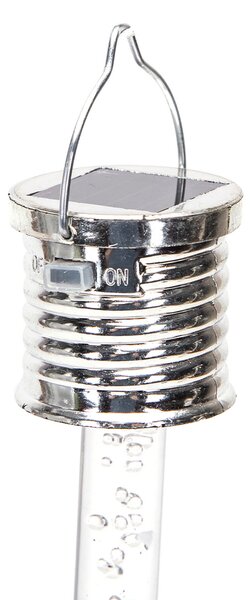 Lampioncino segnapassi Led Stick 0,012W Cromato in acciaio con pannello solare IP44 RGB con sensore crepuscolare Aigostar