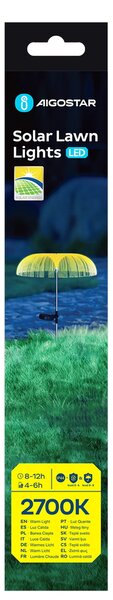 Lampioncino segnapassi Led Willow 0,03W Argento in acciaio con pannello solare IP44 Bianco caldo 2700K con sensore crepuscolare Aigostar