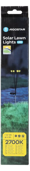 Lampioncino segnapassi Led Feelers 0,04W Argento in acciaio con pannello solare IP44 Bianco caldo 2700K con sensore crepuscolare Aigostar