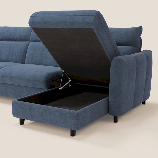 Peonia divano letto angolare con Penisola Contenitore - Materasso H18