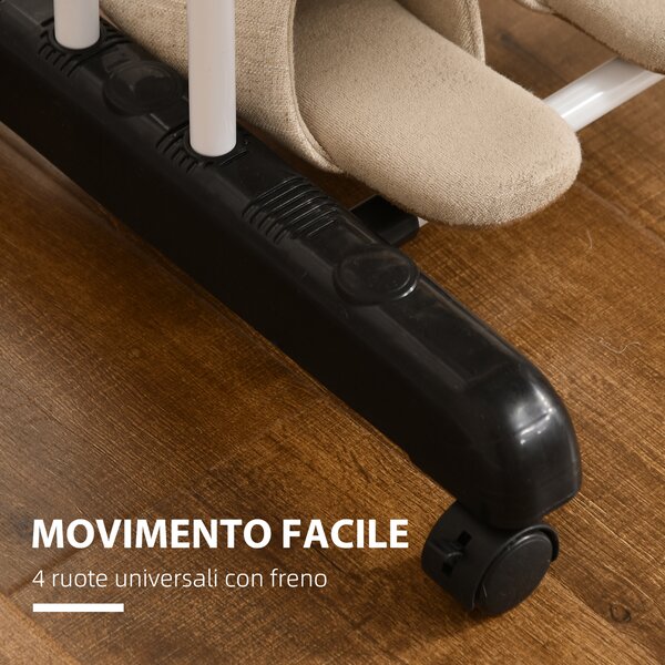 HOMCOM Stendibiancheria Pieghevole a 4 Livelli con Ali Girevoli e 4 Ruote, in Acciaio e PP, 73x64x177 cm, Nero|Aosom