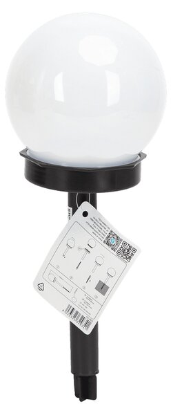 Lampioncino segnapassi Led Globe 0,006W Nero con pannello solare IP44 Bianco freddo 6500K con sensore crepuscolare Aigostar