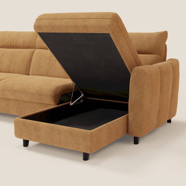 Peonia divano letto angolare con Penisola Contenitore - Materasso H18