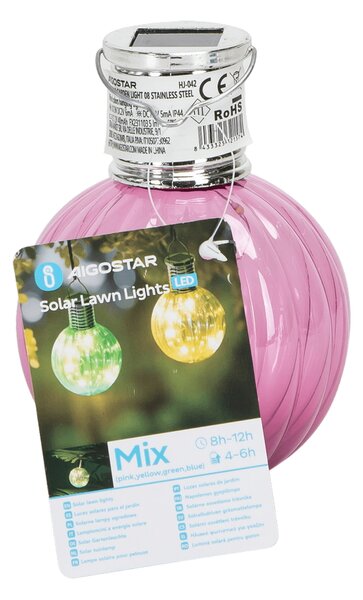 Lanterna Segnapasso Sfera 0,006W colori assortiti alimentazione solare IP44 confezione 16pz Aigostar