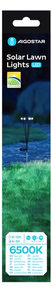 Lampioncino segnapassi Led Feelers 0,04W Argento in acciaio con pannello solare IP44 Bianco freddo 6500K con sensore crepuscolare Aigostar