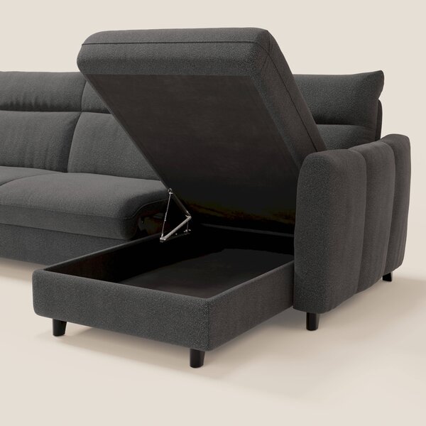 Peonia divano letto angolare con Penisola Contenitore - Materasso H18
