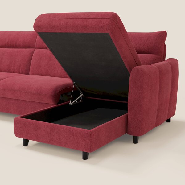 Peonia divano letto angolare con Penisola Contenitore - Materasso H18