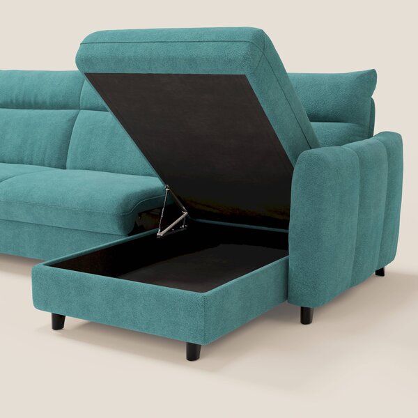 Peonia divano letto angolare con Penisola Contenitore - Materasso H18