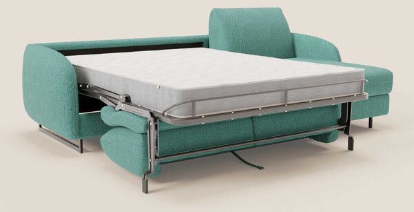 Ninfea Divano Letto Angolare con Penisola Contenitore e Materasso H18