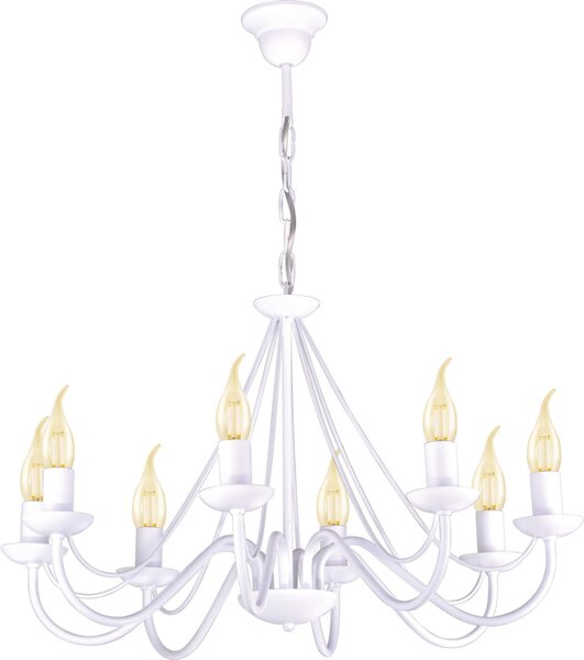 Lampadario BARTEZ bianco 8xE14x60W in metallo, dimensioni: 75x65x65 cm, IP20, Kaja