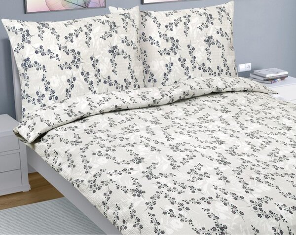Set di lenzuola in crêpe - 1 set 220x200, 70x90 - beige, grigio, rosso