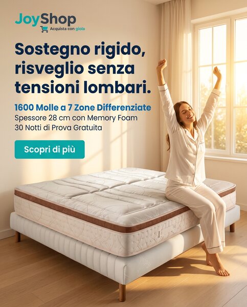 Materasso Molle Insacchettate con Memory – 7 Zone, 28 cm, Rigido | NETTUNO 140x200