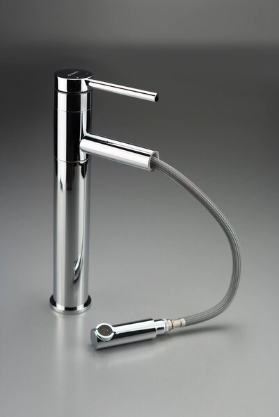 Rubinetto per lavabo, modello alto, con bocca estraibile - cromato