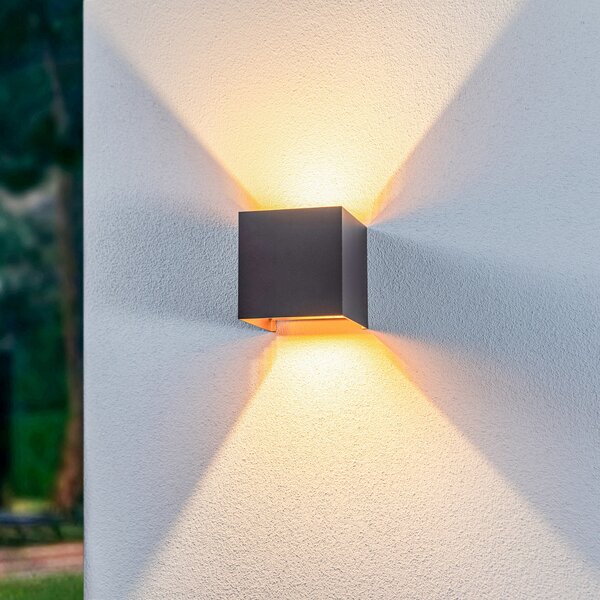 Lampade da esterno Lindby, Nivar, Nero, Balcone, Metallo, Moderno