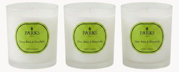 Set di 3 candele profumate fatte a mano Vintage Aromatherapy (lime, basilico e mandarino)