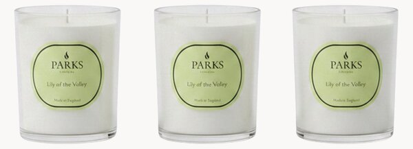 Set di 3 candele profumate fatte a mano Vintage Aromatherapy (mughetto, fiori bianchi e muschio bianco)