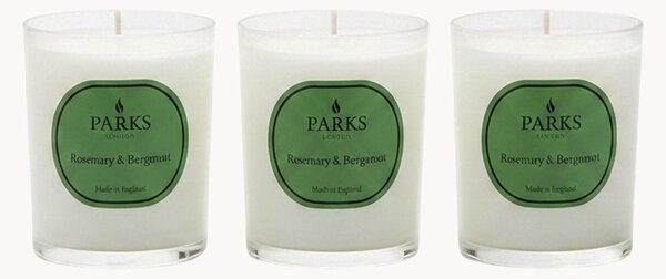 Set di 3 candele profumate fatte a mano Vintage Aromatherapy (rosmarino, bergamotto e lavanda)