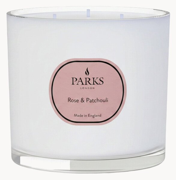 Candela profumata fatta a mano a tre stoppini Vintage Aromatherapy (rosa, patchouli e gambo verde)