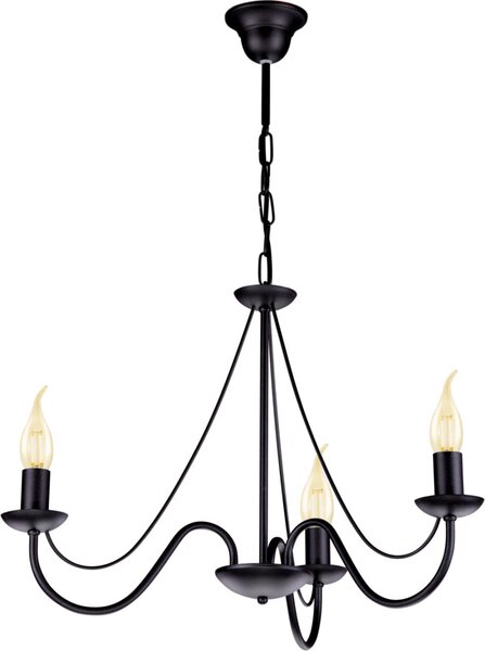 Lampadario BARTEZ nero 3xE14x40W in metallo, dimensioni: 75x54x54 cm, IP20, Kaja