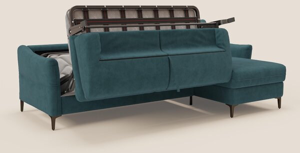 Dalia divano letto angolare con materasso alto 18 cm piedini alti e pe