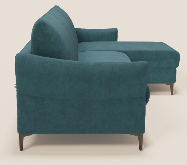Dalia divano letto angolare con materasso alto 18 cm piedini alti e pe