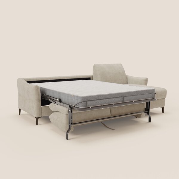 Dalia divano letto angolare con materasso alto 18 cm piedini alti e pe