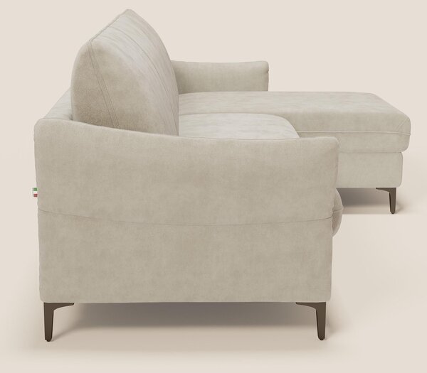 Dalia divano letto angolare con materasso alto 18 cm piedini alti e pe