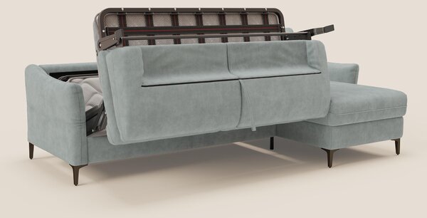 Dalia divano letto angolare con materasso alto 18 cm piedini alti e pe