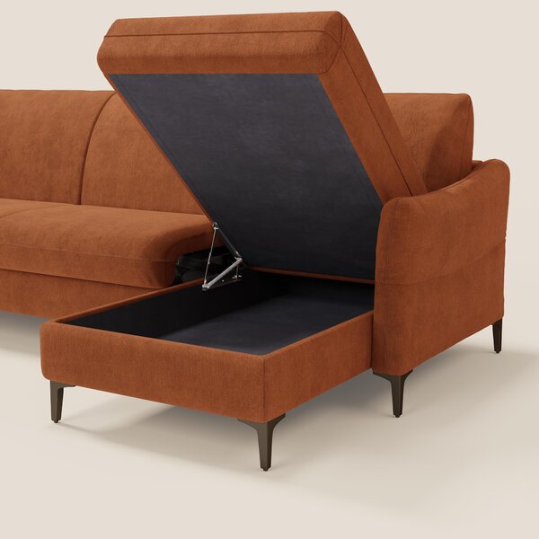 Dalia divano letto angolare con materasso alto 18 cm piedini alti e pe