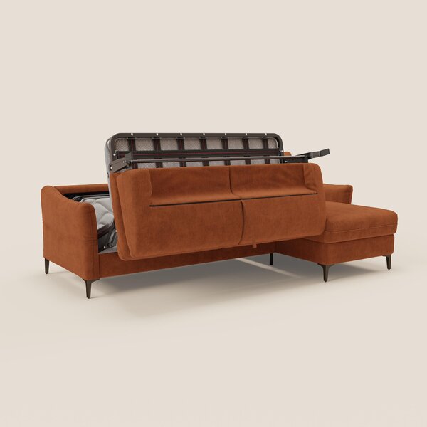 Dalia divano letto angolare con materasso alto 18 cm piedini alti e pe