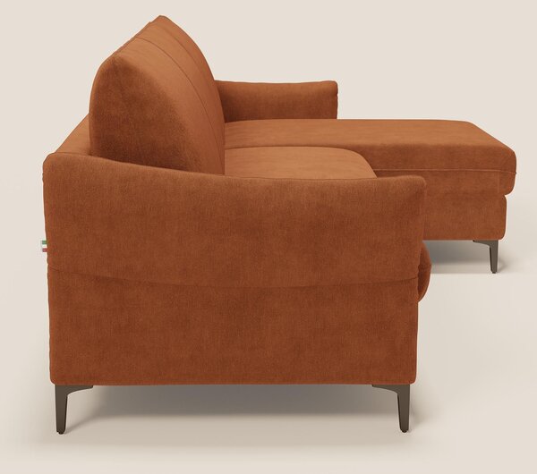 Dalia divano letto angolare con materasso alto 18 cm piedini alti e pe