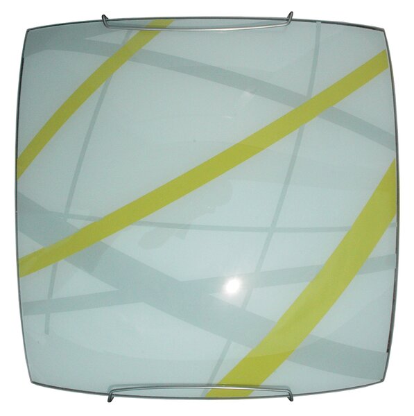 Plafoniera pop Trust verde, in vetro, 30x30 cm, LUMICOM