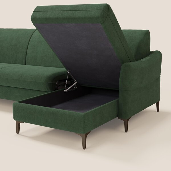 Dalia divano letto angolare con materasso alto 18 cm piedini alti e pe