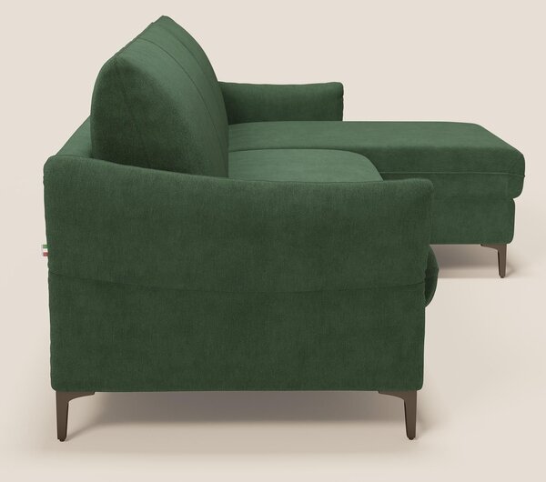 Dalia divano letto angolare con materasso alto 18 cm piedini alti e pe