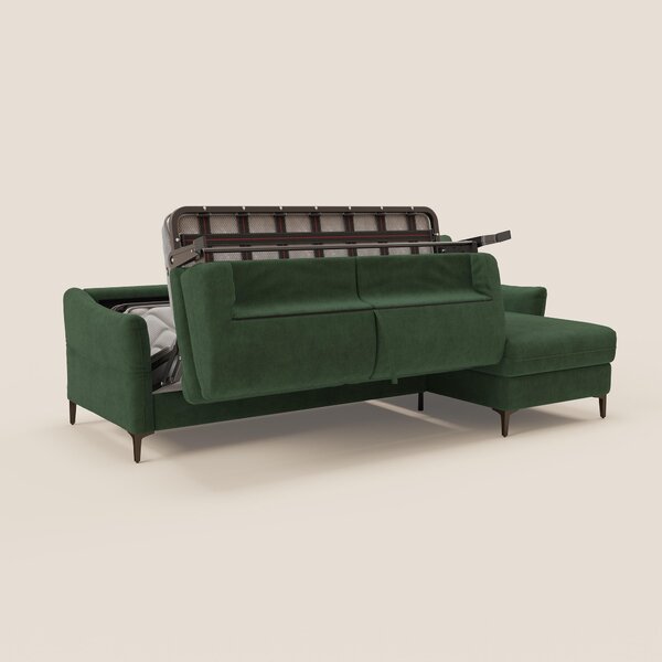 Dalia divano letto angolare con materasso alto 18 cm piedini alti e pe