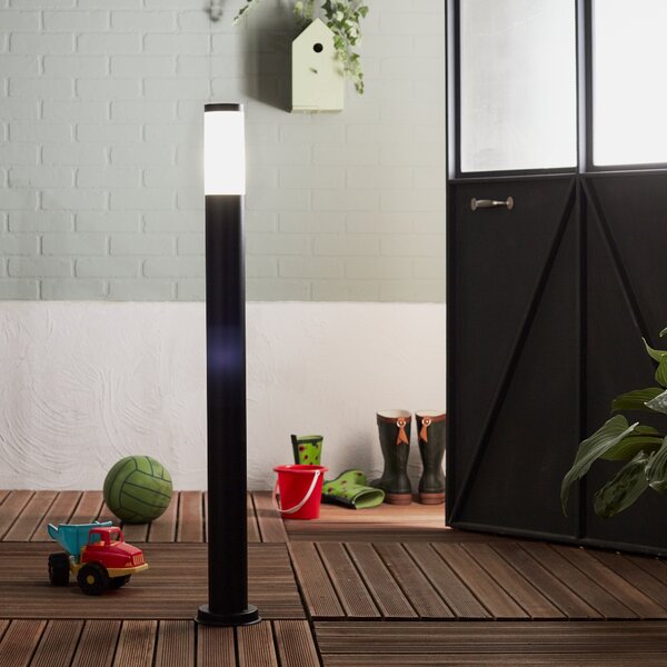 Lampione da giardino Travis H100.0 cm, E27 in inox, nero IP44 INSPIRE