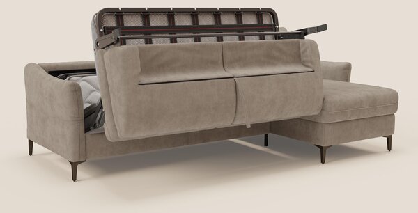Dalia divano letto angolare con materasso alto 18 cm piedini alti e pe
