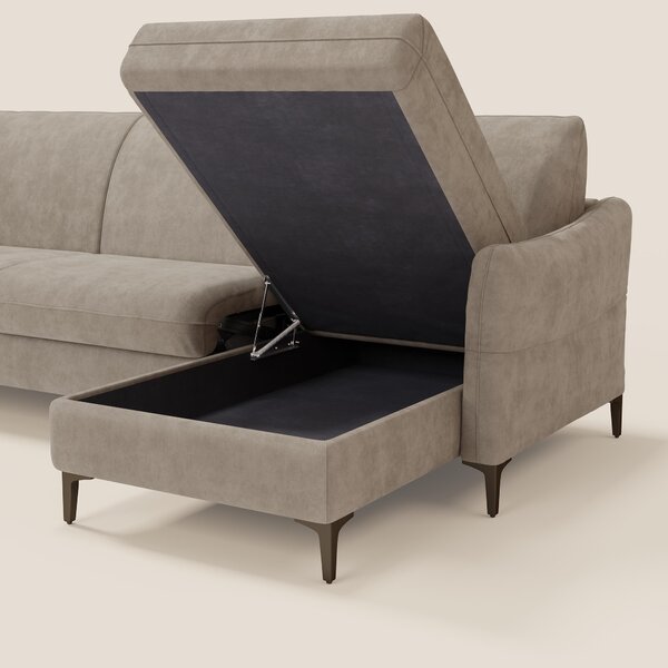 Dalia divano letto angolare con materasso alto 18 cm piedini alti e pe