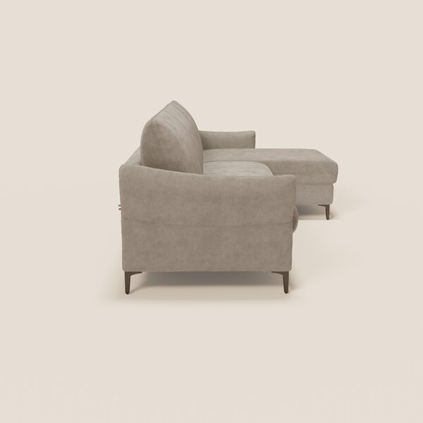Dalia divano letto angolare con materasso alto 18 cm piedini alti e pe