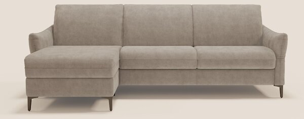 Dalia divano letto angolare con materasso alto 18 cm piedini alti e pe