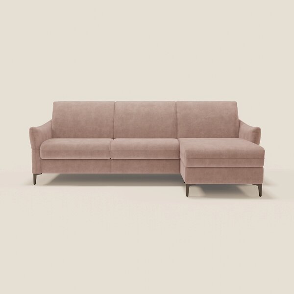 Dalia divano letto angolare con materasso alto 18 cm piedini alti e pe