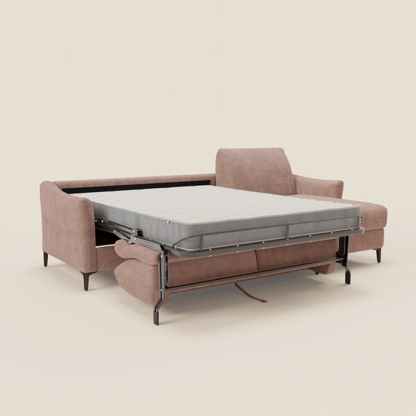 Dalia divano letto angolare con materasso alto 18 cm piedini alti e pe