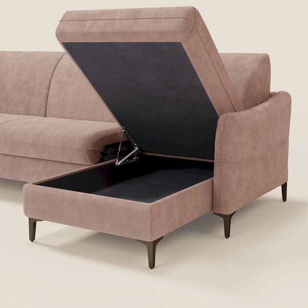 Dalia divano letto angolare con materasso alto 18 cm piedini alti e pe