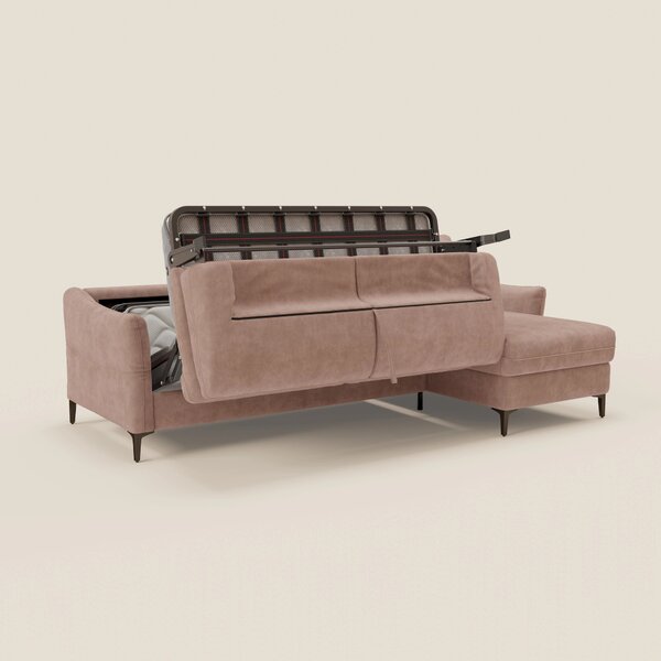 Dalia divano letto angolare con materasso alto 18 cm piedini alti e pe