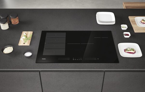 Haier Piano Cottura Induzione 6 Fuochi Larghezza 80 cm in Vetroceramica colore Nero - HAMTSJ86MC/1 I-Move Series 6